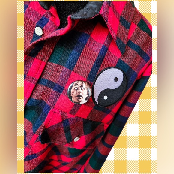 Vintage Upcycled Flannel Shacket - Picture 2 of 3